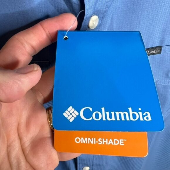 Columbia $65 Sportswear Men's Utilizer II Solid Short Sleeve Shirt Size S Blue - Picture 5 of 10